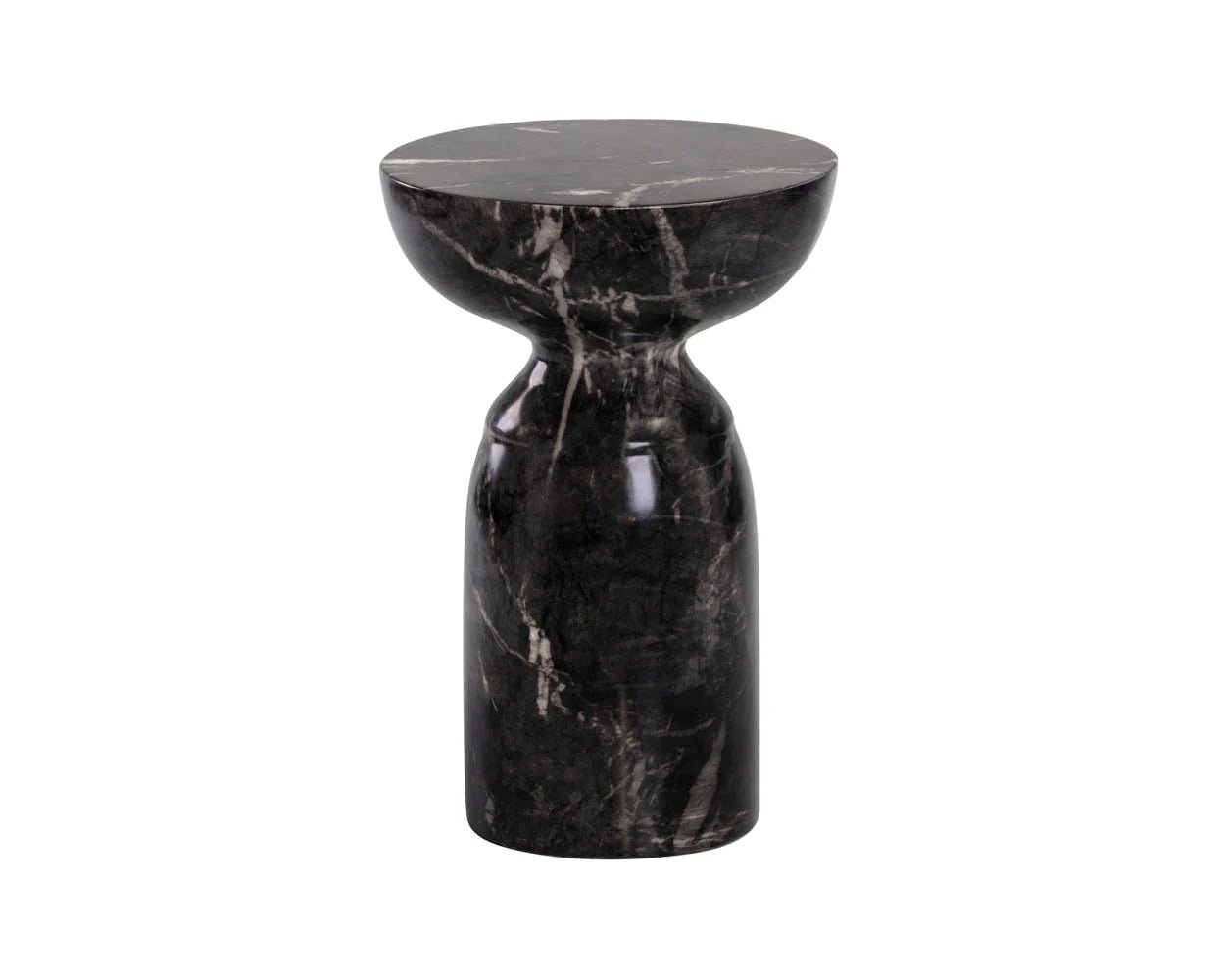 Goya End Table - Marble Look - Black - Central Designs