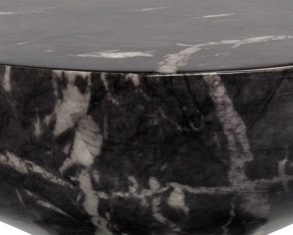 Goya End Table - Marble Look - Black - Central Designs