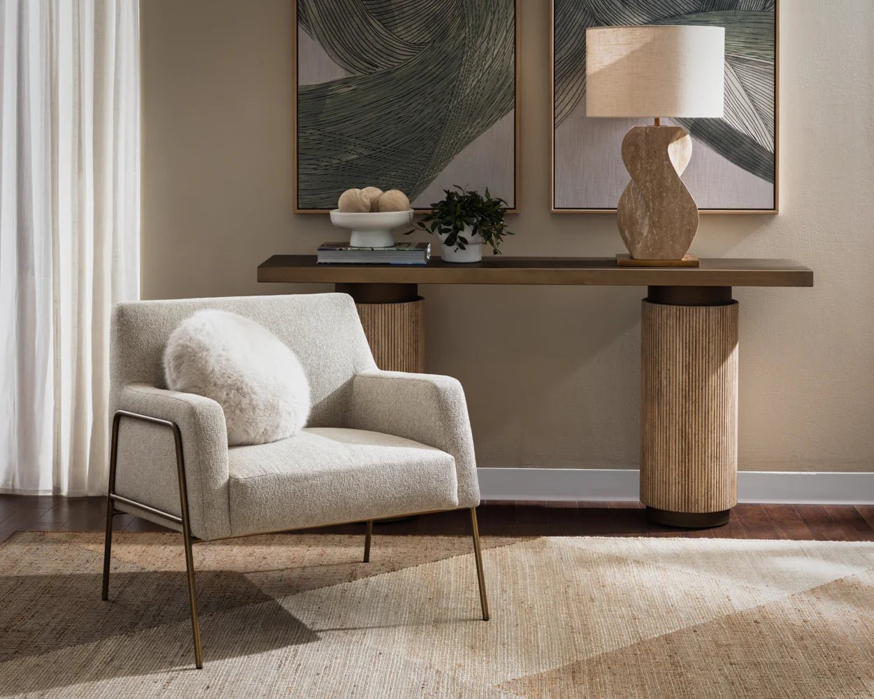 Cybil Lounge Chair - Dove Cream - Central Designs