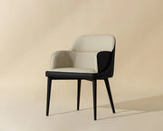 Hagan Dining Armchair - Dillon Cream / Dillon Black - Central Designs