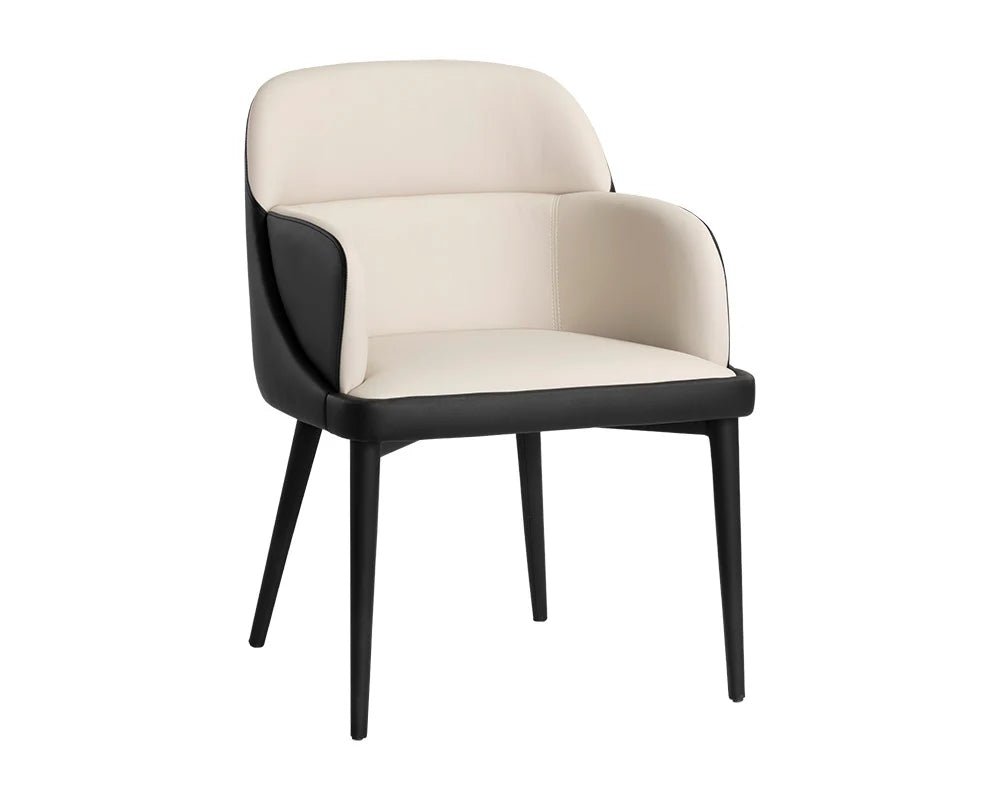 Hagan Dining Armchair - Dillon Cream / Dillon Black - Central Designs