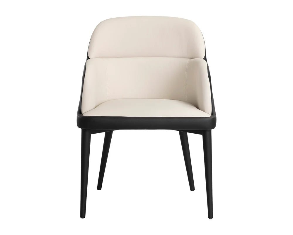 Hagan Dining Armchair - Dillon Cream / Dillon Black - Central Designs