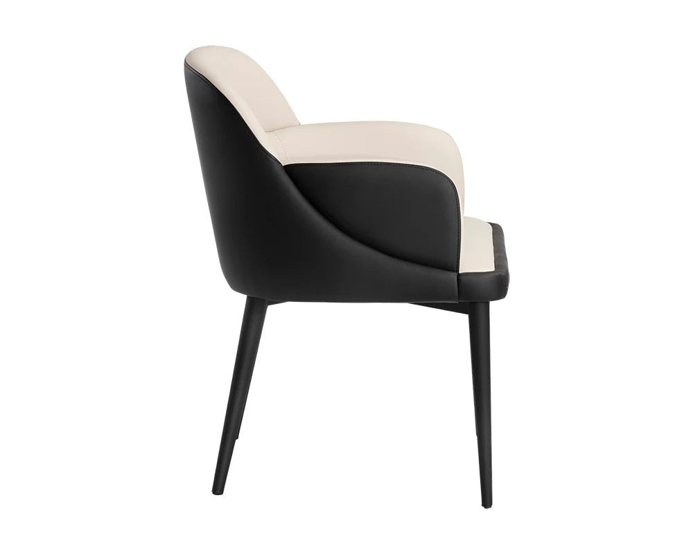Hagan Dining Armchair - Dillon Cream / Dillon Black - Central Designs