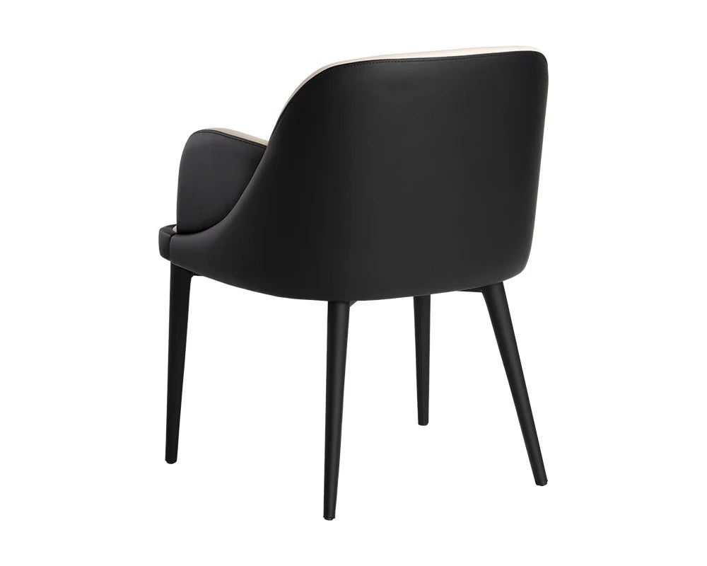 Hagan Dining Armchair - Dillon Cream / Dillon Black - Central Designs