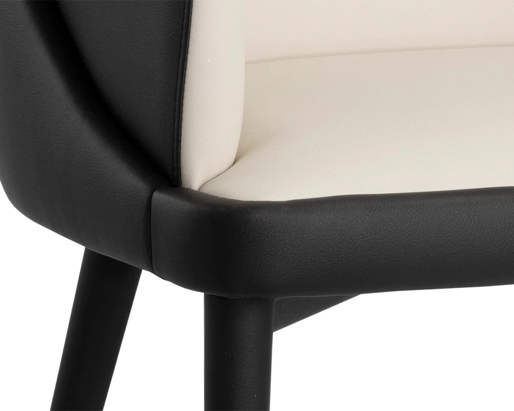 Hagan Dining Armchair - Dillon Cream / Dillon Black - Central Designs