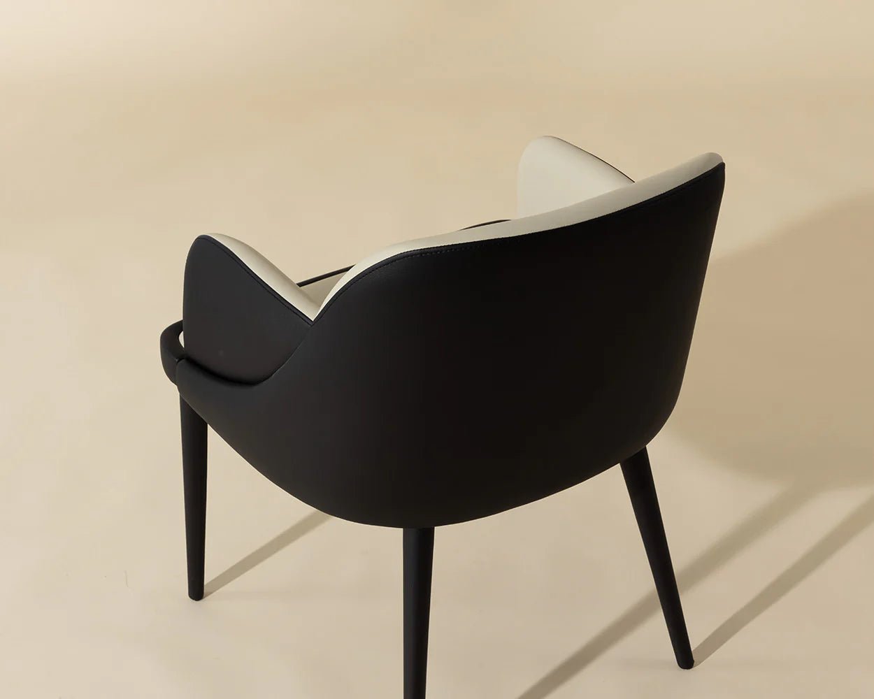 Hagan Dining Armchair - Dillon Cream / Dillon Black - Central Designs
