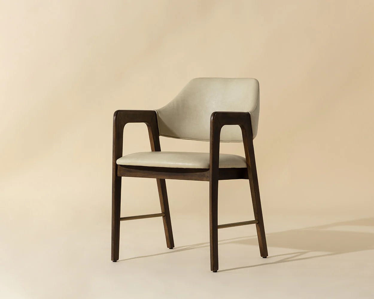 Milton Dining Armchair - Smoke Acacia - Bravo Cream - Central Designs