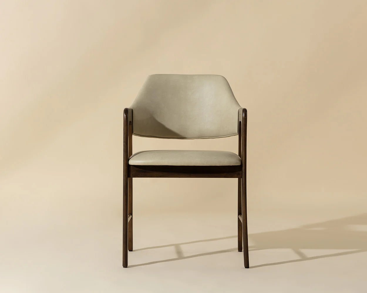 Milton Dining Armchair - Smoke Acacia - Bravo Cream - Central Designs