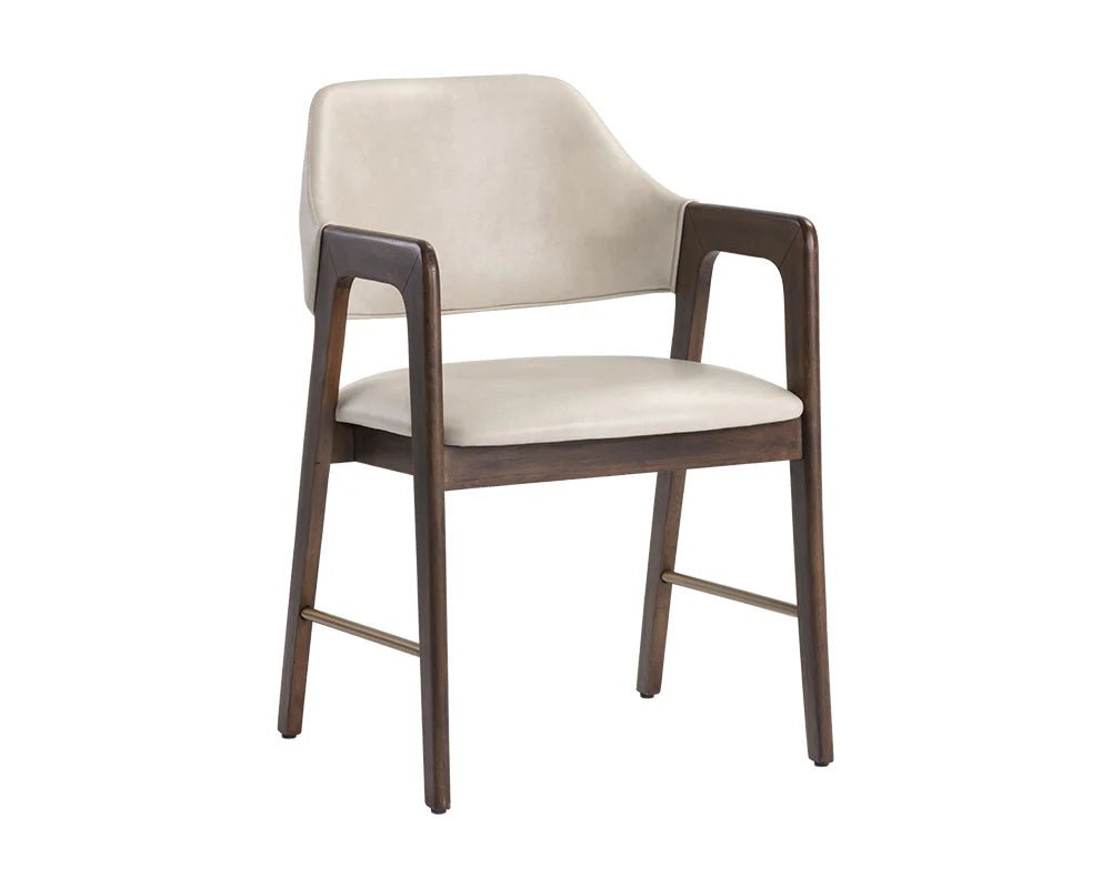 Milton Dining Armchair - Smoke Acacia - Bravo Cream - Central Designs