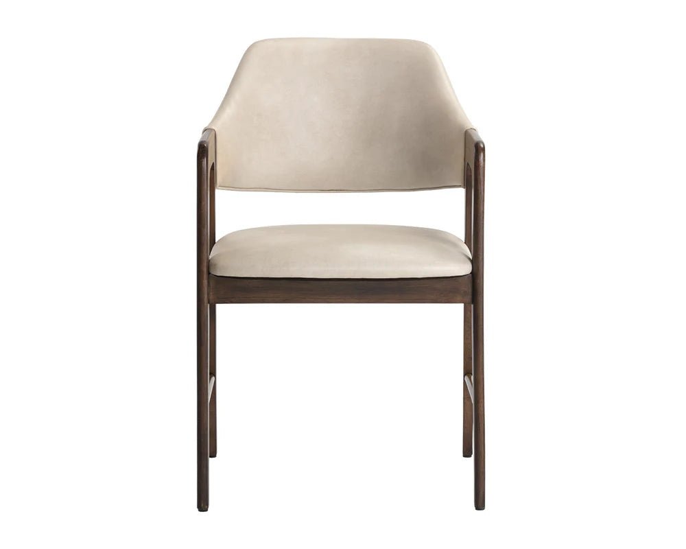 Milton Dining Armchair - Smoke Acacia - Bravo Cream - Central Designs