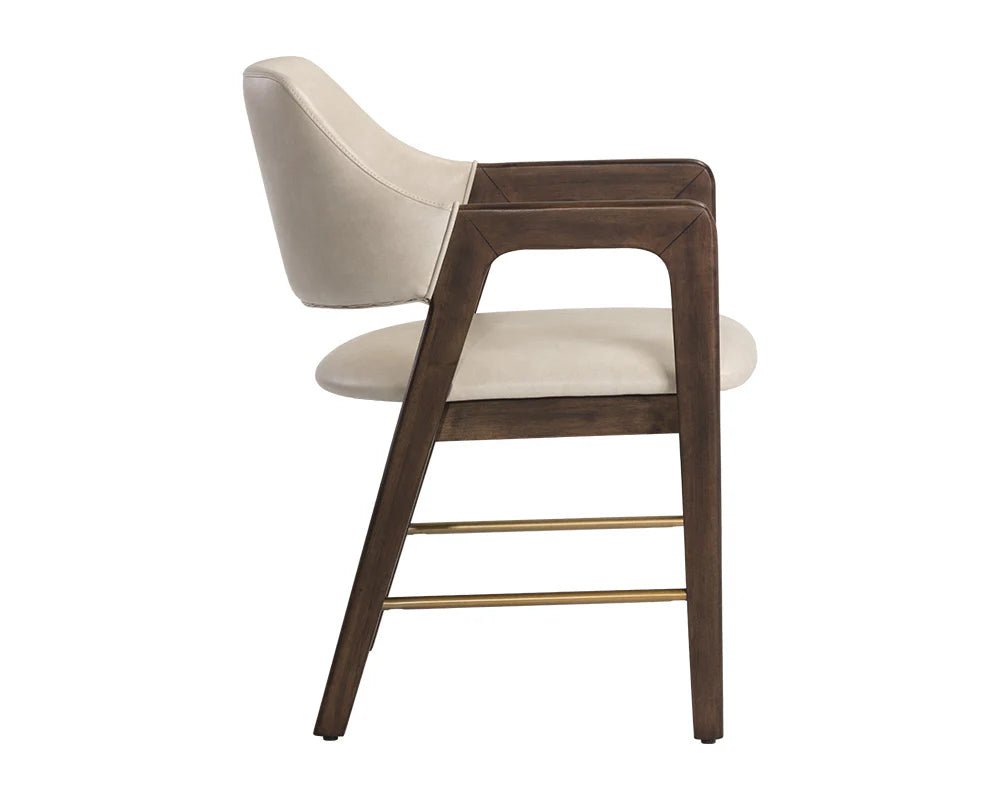 Milton Dining Armchair - Smoke Acacia - Bravo Cream - Central Designs