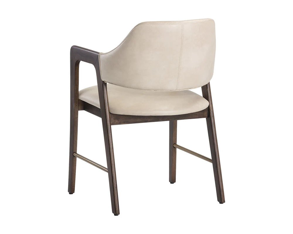 Milton Dining Armchair - Smoke Acacia - Bravo Cream - Central Designs