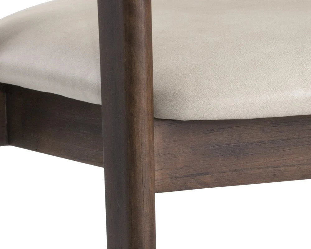 Milton Dining Armchair - Smoke Acacia - Bravo Cream - Central Designs