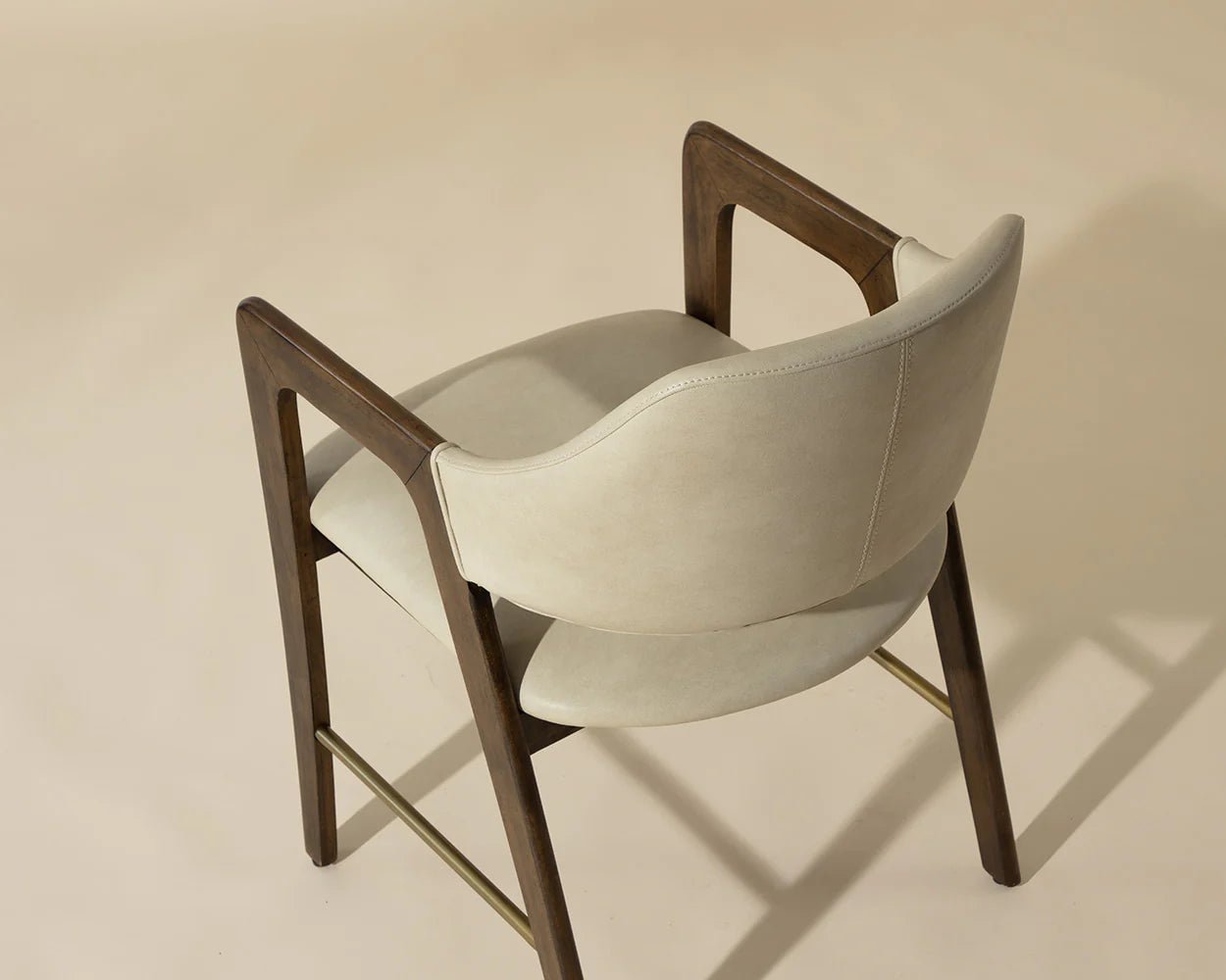 Milton Dining Armchair - Smoke Acacia - Bravo Cream - Central Designs