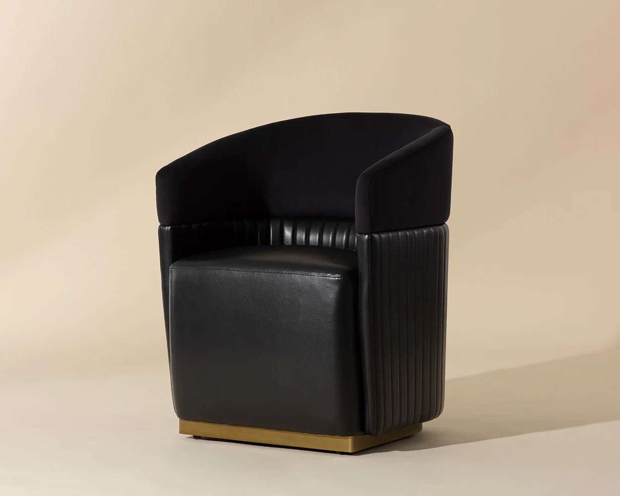 Genval Wheeled Lounge Chair - Abbington Black / Cantina Black - Central Designs
