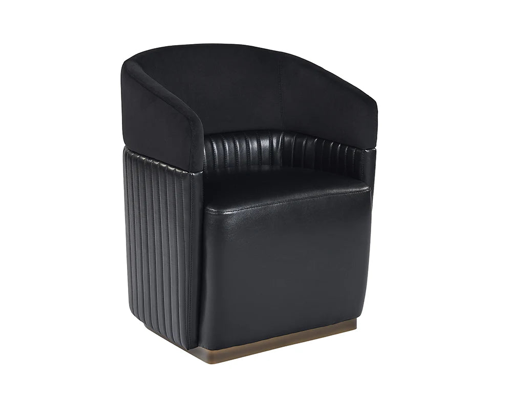 Genval Wheeled Lounge Chair - Abbington Black / Cantina Black - Central Designs