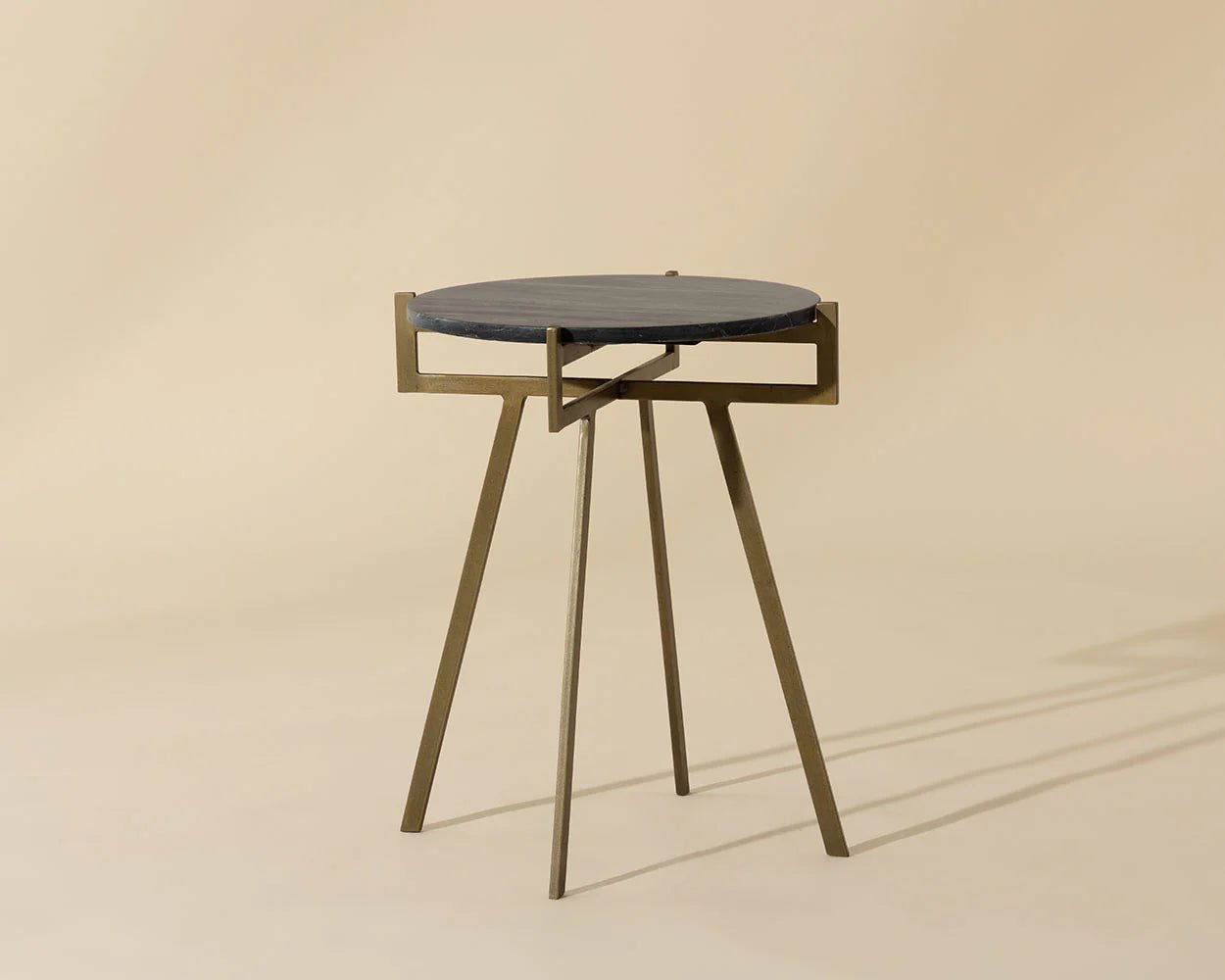 Anak End Table - Black Marble - Central Designs