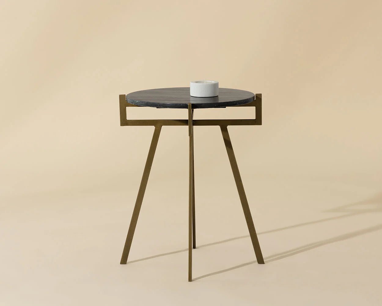Anak End Table - Black Marble - Central Designs