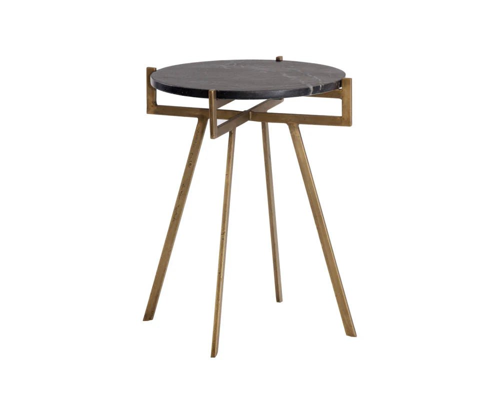 Anak End Table - Black Marble - Central Designs