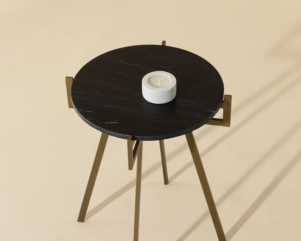 Anak End Table - Black Marble - Central Designs