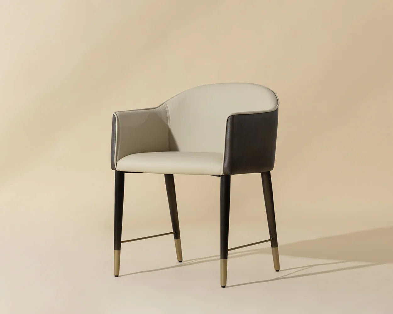 Kylin Dining Armchair - Dillon Cream / Bravo Ash - Central Designs