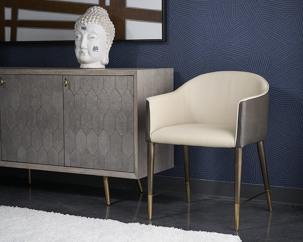 Kylin Dining Armchair - Dillon Cream / Bravo Ash - Central Designs