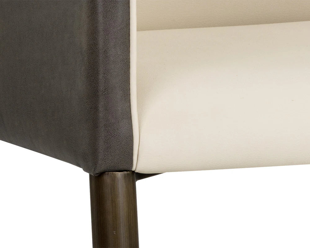 Kylin Dining Armchair - Dillon Cream / Bravo Ash - Central Designs