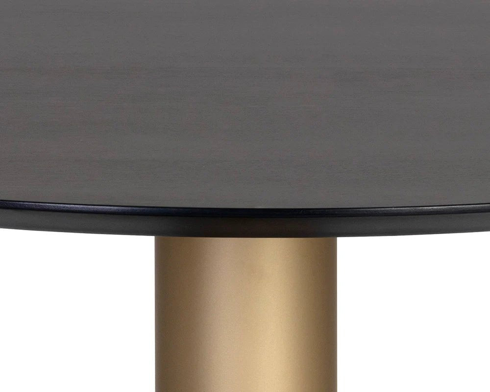 Monaco Bistro Table - Gold - Grey Marble / Charcoal Grey - 35.5" - Central Designs