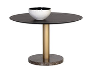 Monaco Dining Table - Gold - Grey Marble / Charcoal Grey - 48" - Central Designs