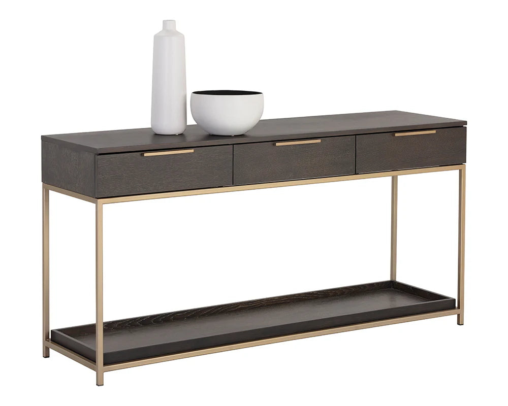 Rebel Console Table With Drawers - Charcoal Grey