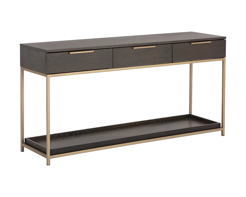 Rebel Console Table With Drawers - Charcoal Grey