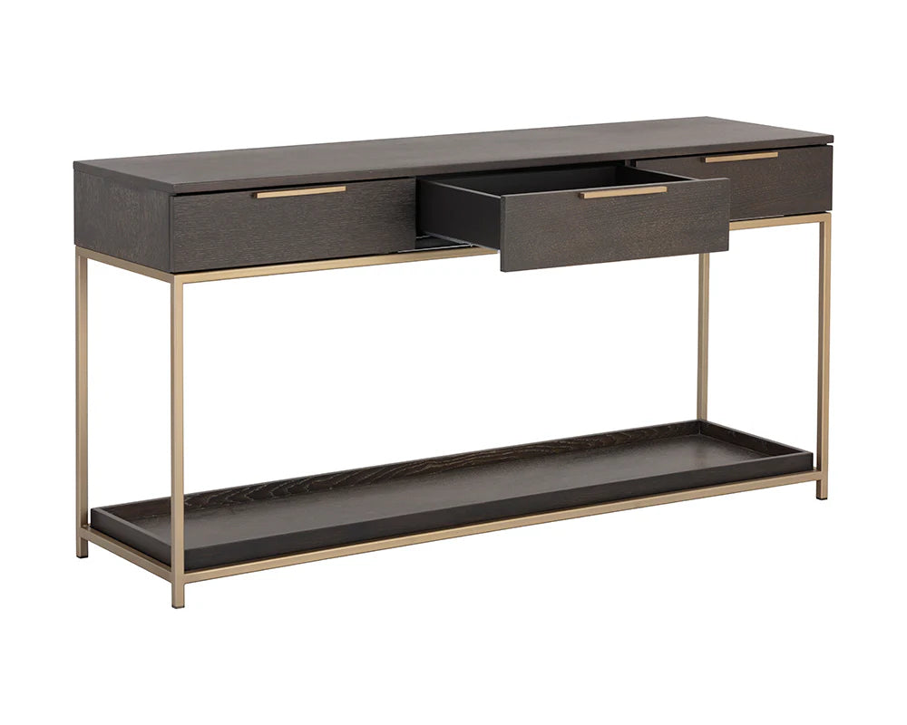 Rebel Console Table With Drawers - Charcoal Grey