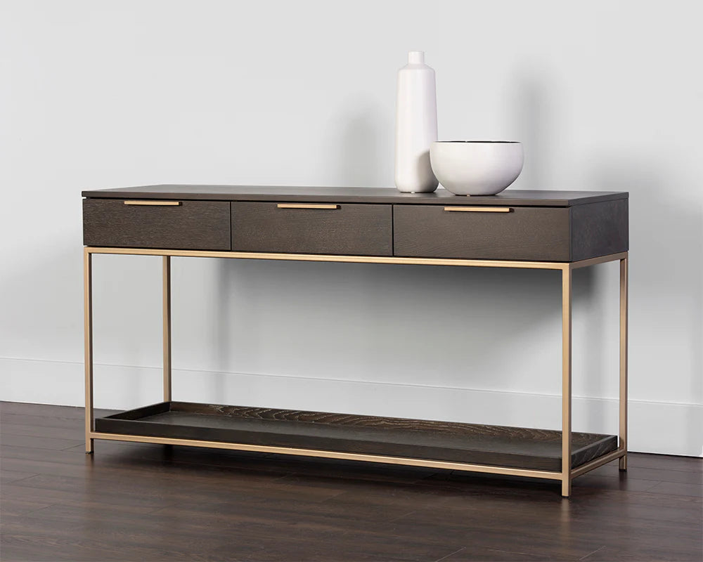 Rebel Console Table With Drawers - Charcoal Grey