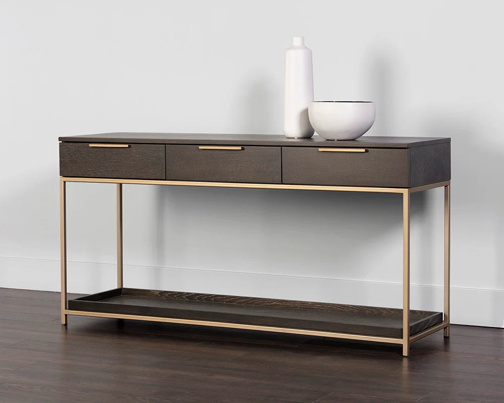 Rebel Console Table With Drawers - Charcoal Grey