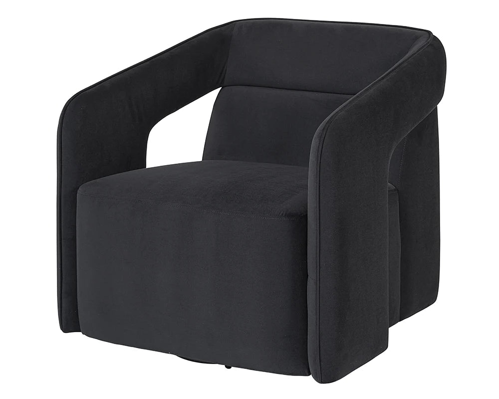 Kendrick Swivel Lounge Chair - Abbington Black - Central Designs
