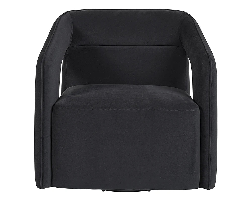 Kendrick Swivel Lounge Chair - Abbington Black - Central Designs