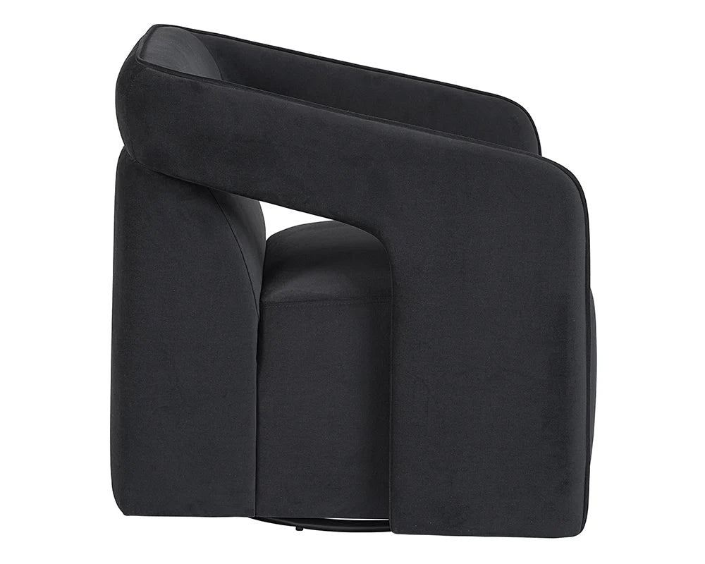 Kendrick Swivel Lounge Chair - Abbington Black - Central Designs