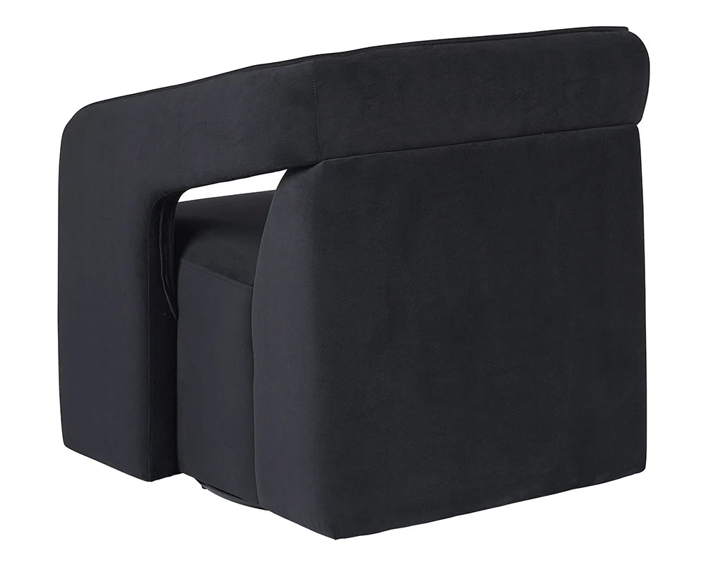 Kendrick Swivel Lounge Chair - Abbington Black - Central Designs