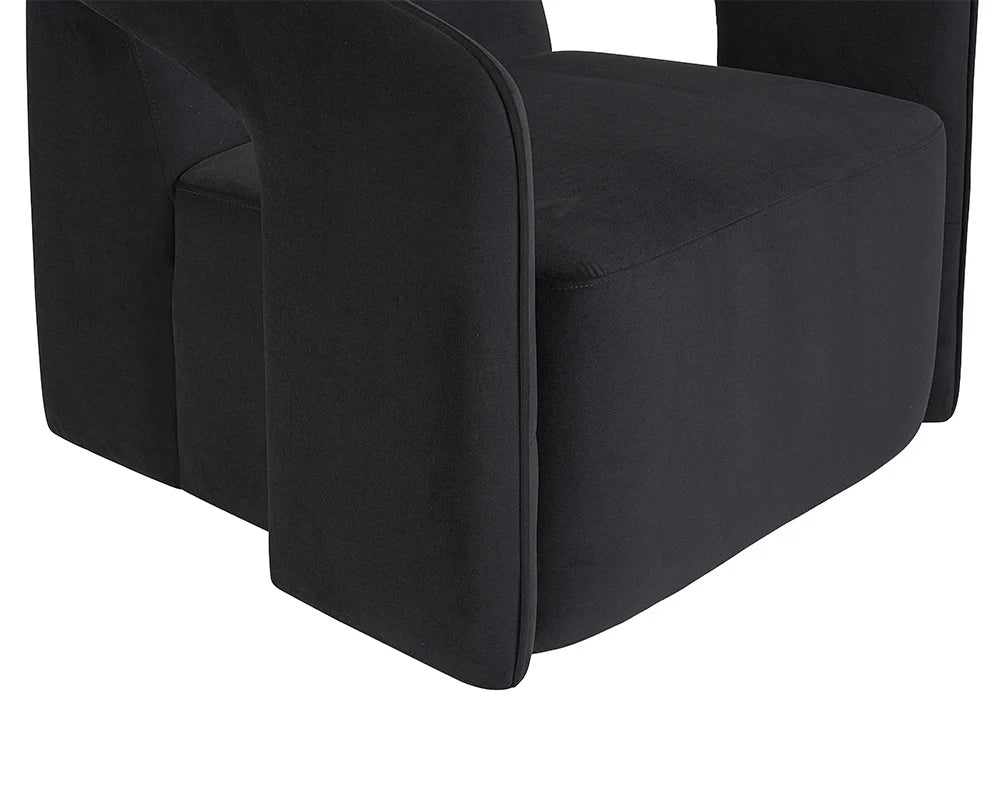 Kendrick Swivel Lounge Chair - Abbington Black - Central Designs