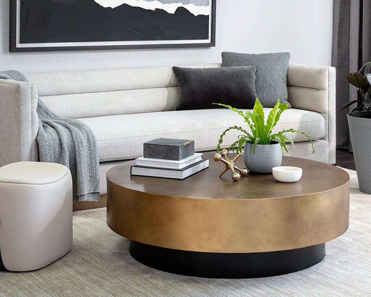 Bernaby Coffee Table - Antique Brass - Central Designs