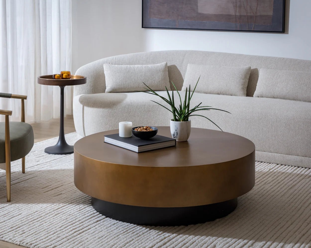 Bernaby Coffee Table - Antique Brass - Central Designs