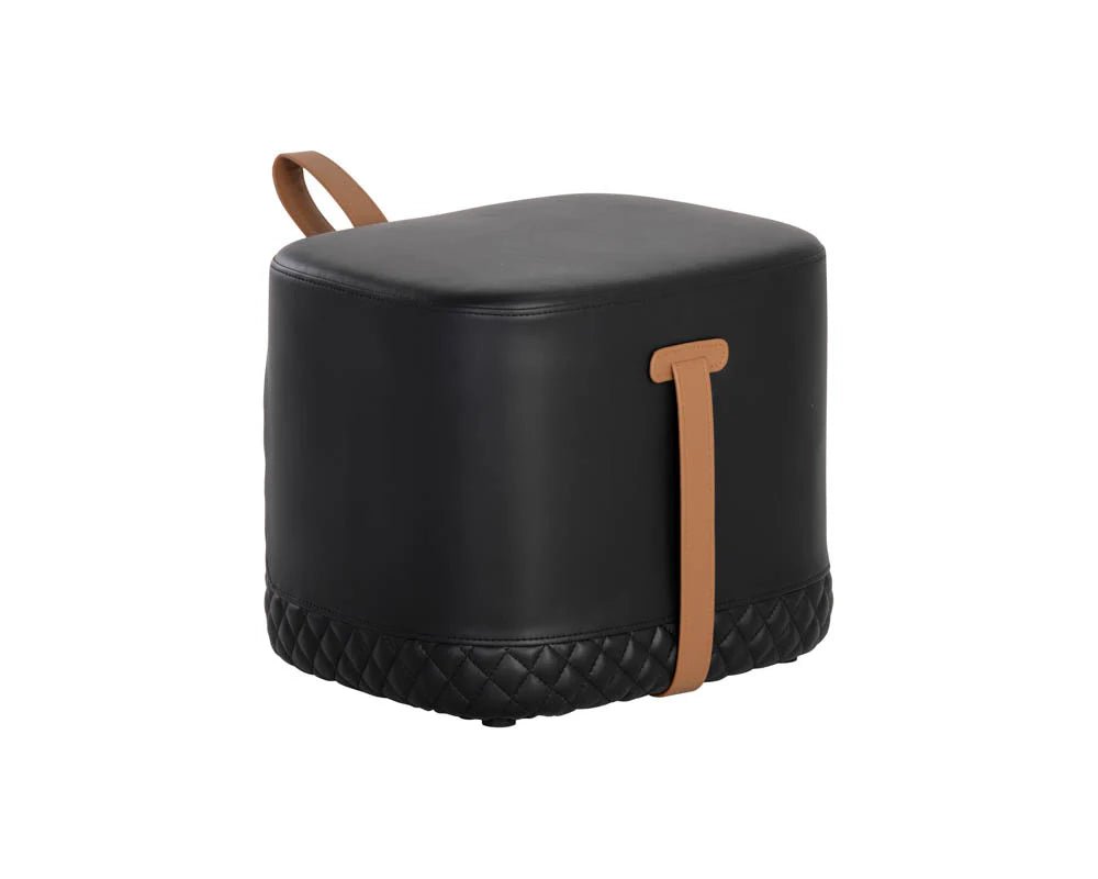 Axio Ottoman - Napa Black / Napa Cognac - Central Designs