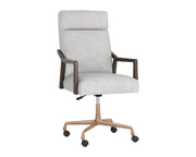 Collin Office Chair - Brown - Saloon Light Grey Leather - Central Designs
