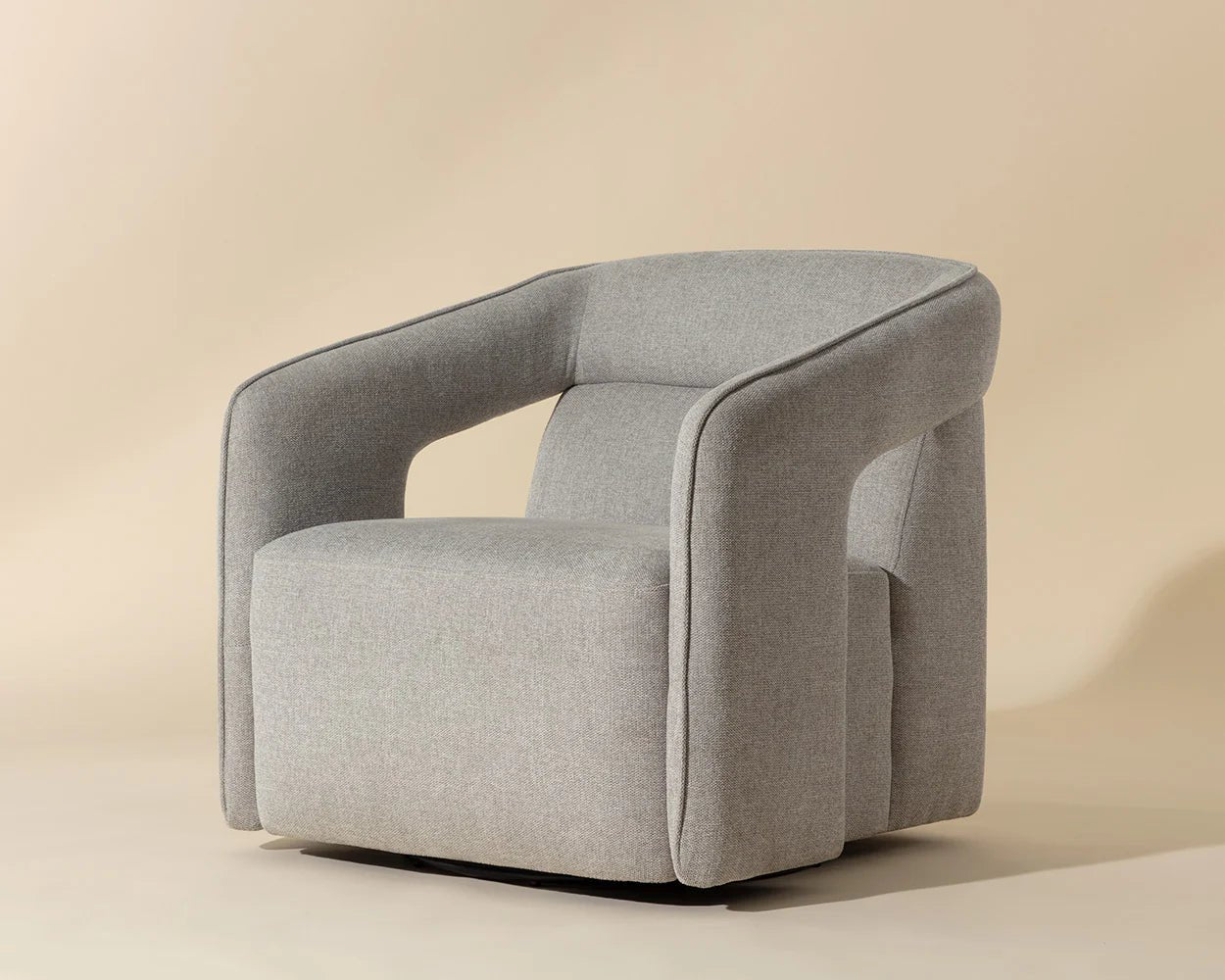 Kendrick Swivel Lounge Chair - Belfast Heather Grey - Central Designs