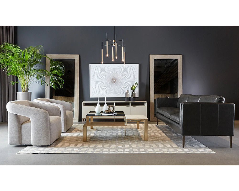 Kendrick Swivel Lounge Chair - Belfast Heather Grey - Central Designs