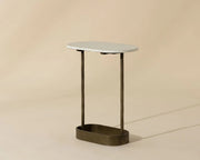 Eden End Table - White Marble - Central Designs