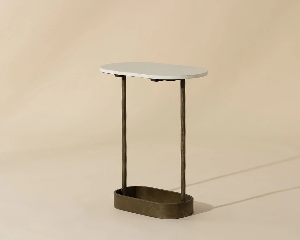 Eden End Table - White Marble - Central Designs