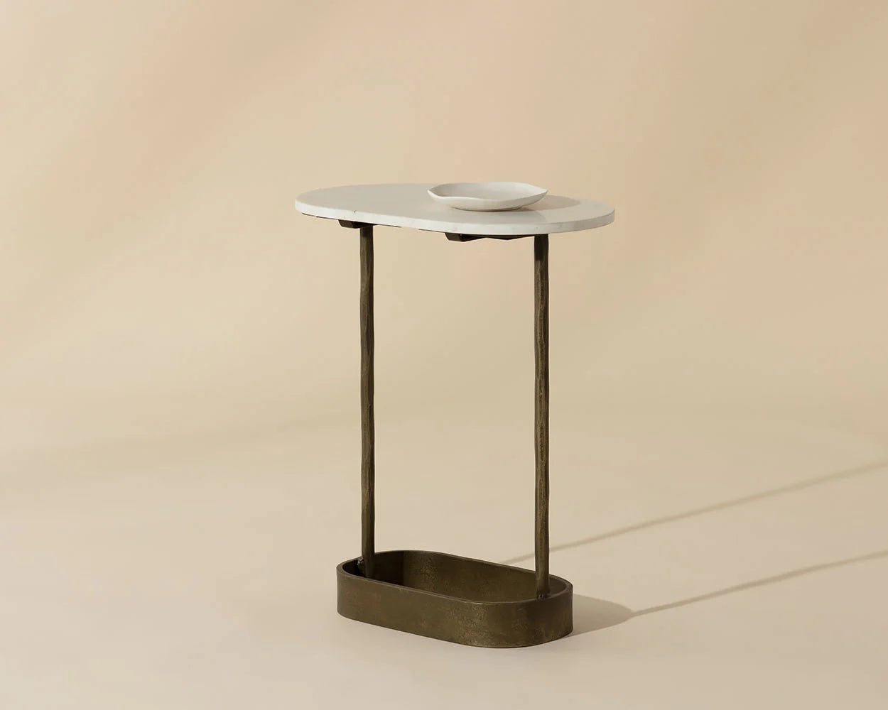 Eden End Table - White Marble - Central Designs