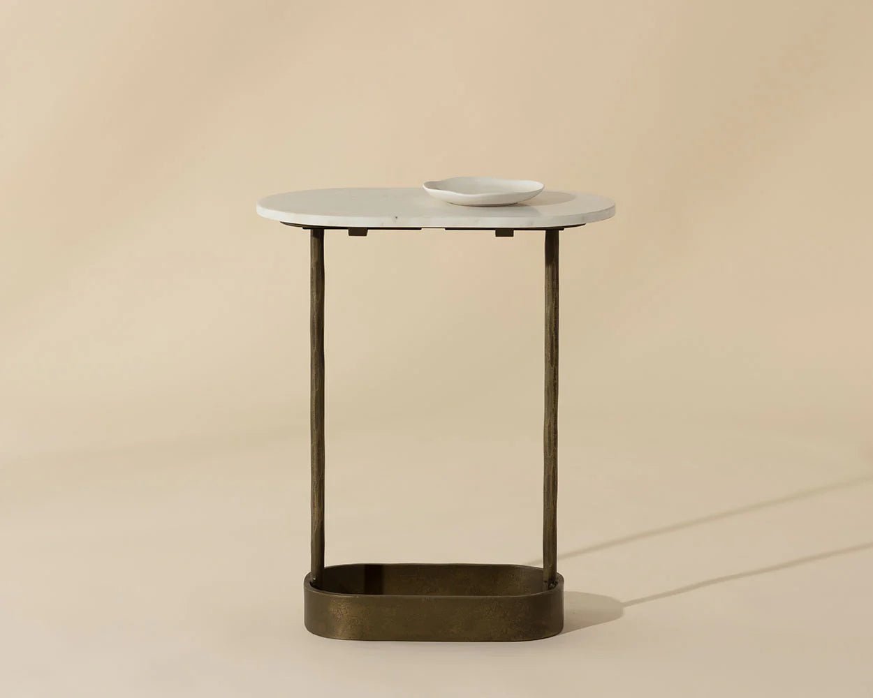 Eden End Table - White Marble - Central Designs