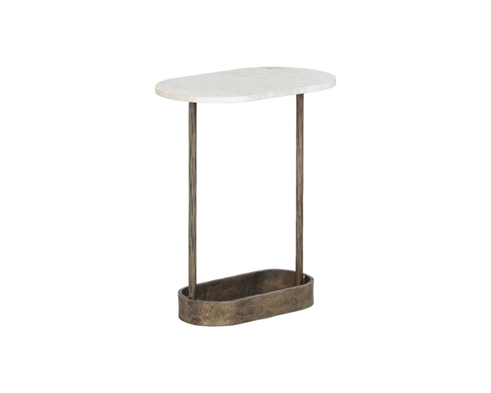 Eden End Table - White Marble - Central Designs